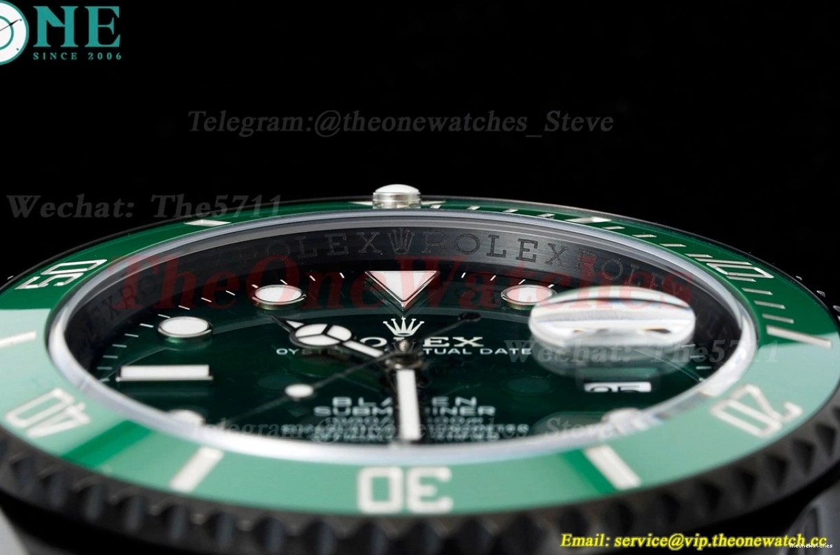 VS3135 SS DLC Green Blaken V6F Dot 40mm Submariner 0407